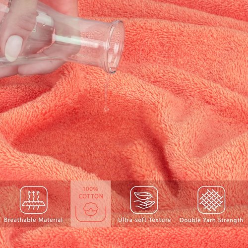 Cotton Paradise 100% Cotton Oversized Bath Sheet - Extra Large 40x80 Coral Turkish Towel