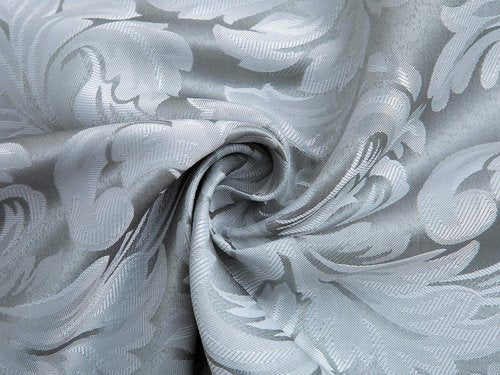EHouseHome Damask Jacquard Cloth Napkins Waterproof Spillproof Polyester Fabric Napkins Silver Grey, Set of 12, 17 x 17 Inch