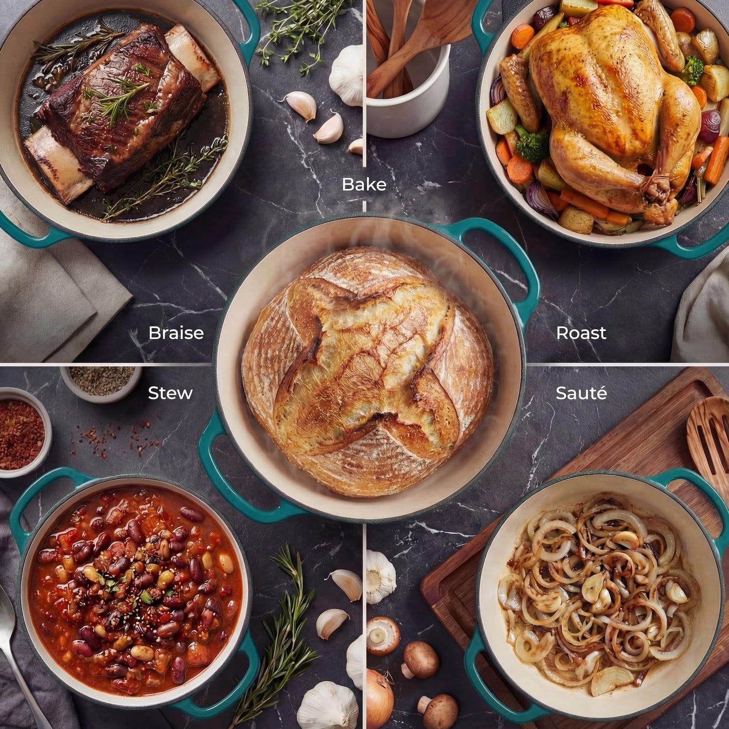 Zulay Kitchen 6.4 Quart Enameled Cast Iron Dutch Oven Pot with Lid Oven Safe up to 500°F. Heavy-Duty Enameled Cast Iron for Sourdough Bread Baking, Stews, Braising & Roasting, Soup Pot with Lid - Emerald