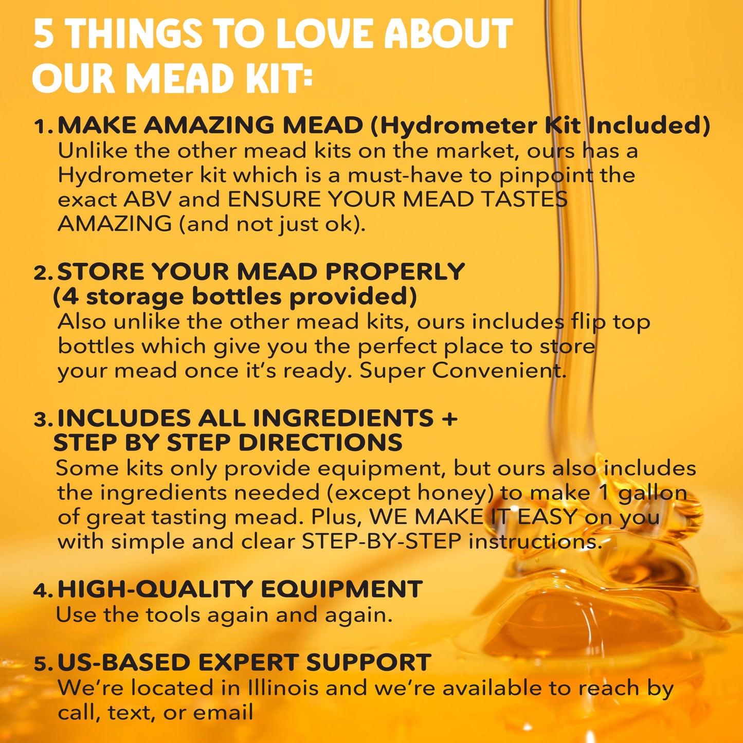 Blue Ox Brewing DELUXE Mead Making Kit with Storage Bottles, Hydrometer & Extra Yeast Nutrients - Honey Wine Making Kit - Mead Kit Complete - Mead Supplies for 1 Gallon of Mead – Mead Brewing Kit