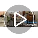 GreenForest Folding Desk with Adjustable Monitor Stand - Walnut, 24.8 Inch