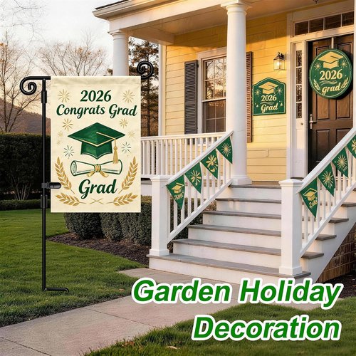 HOOSUN Garden Flag Stand - Sturdy Outdoor Holder for Yard Flags with Tiger Clip | Durable Lawn Decoration