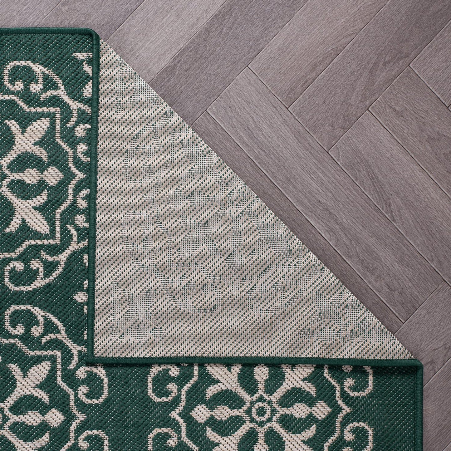 Rugshop Budelli Transitional Geometric Textured Flat Weave Easy Cleaning Outdoor Rugs for Deck,Patio,Backyard Indoor/Outdoor Area Rug 5' x 7' Green