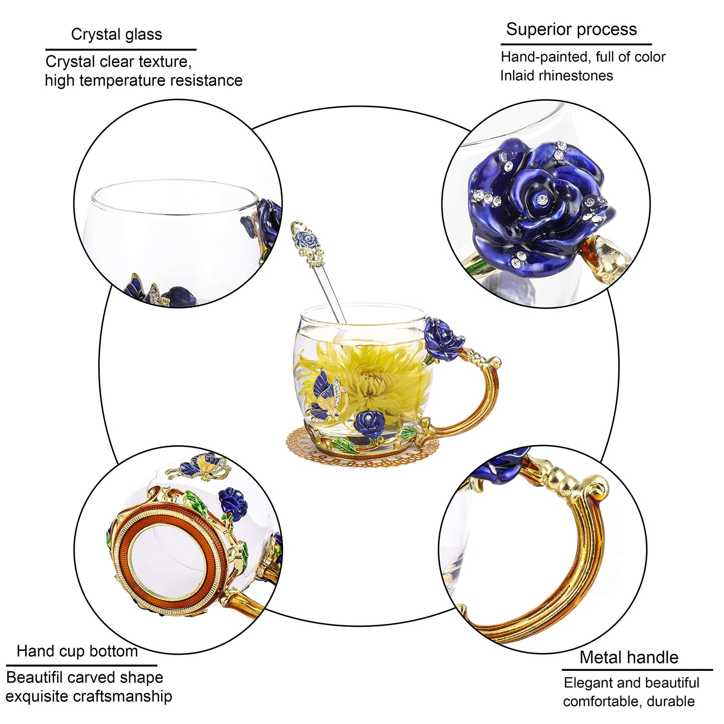 onepeng Gifts for Mom Women Valentines Day Gifts for Her Glass Coffee Enamels Mug Best Birthday Valentine's for Girlfriend Wife Mothers Day from Daughter Son Tea Cup Stocking Stuffers Christmas