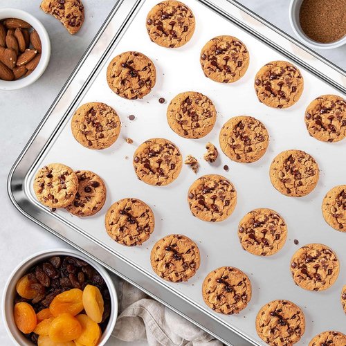 Homikit Baking Sheet Set - 2 Pack 18” x 13” Stainless Steel Cookie Pans | Heavy Duty, Nonstick, Dishwasher Safe