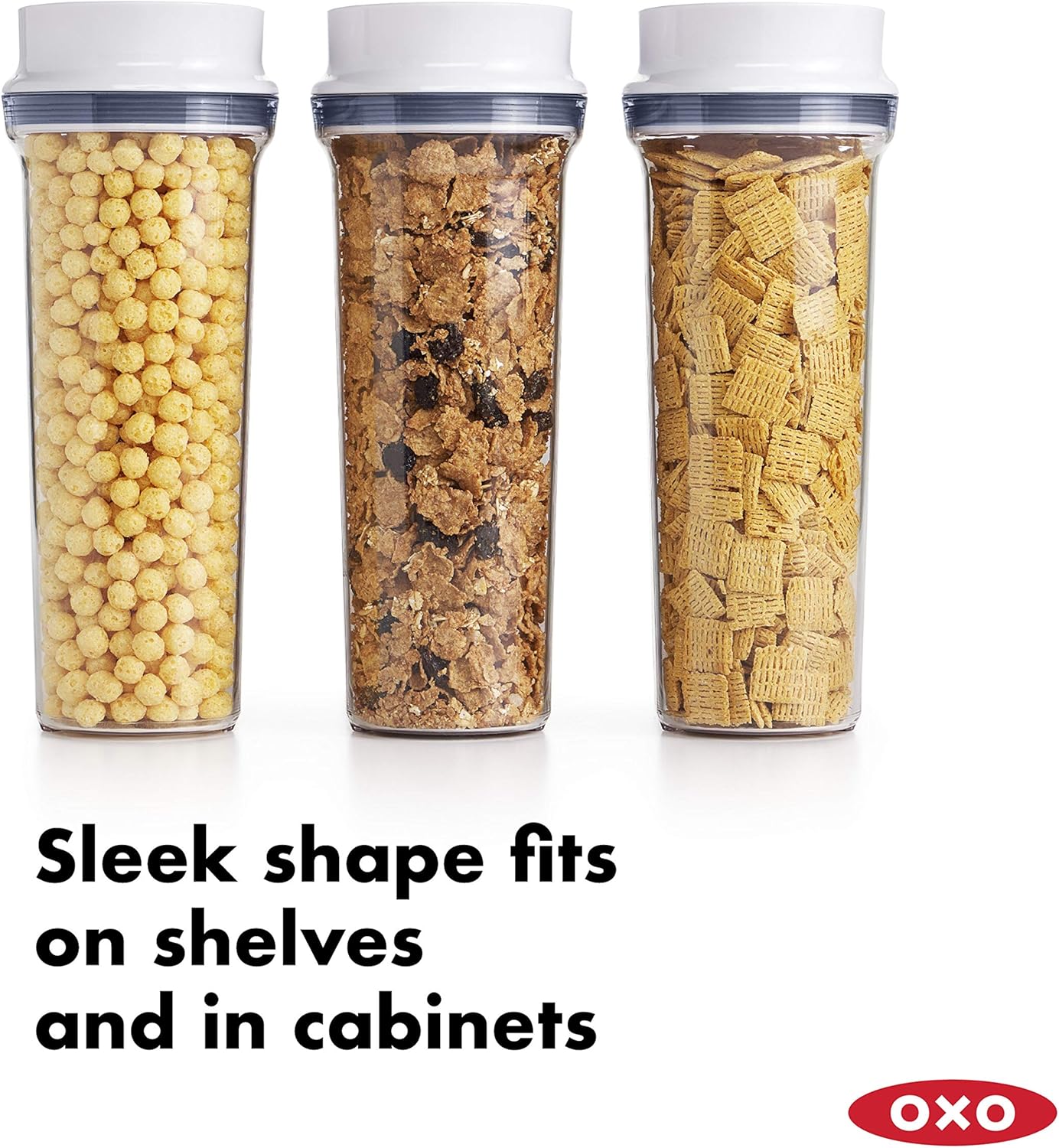OXO Good Grips Cereal Dispenser Set - 3-Piece Airtight Storage Solution for Freshness