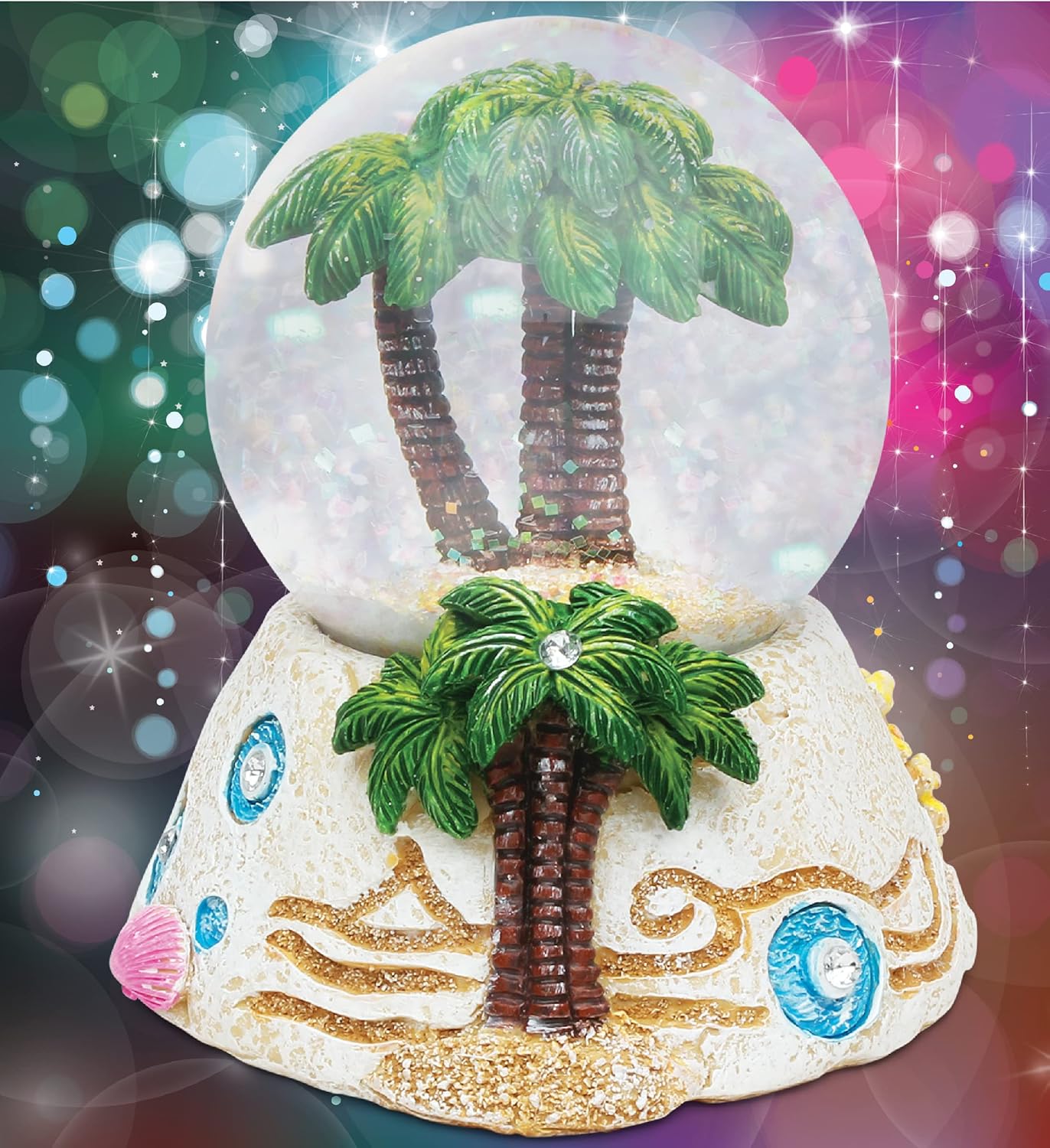 Sparkling Palm Tree Snow Globe - COTA Global Water Globe Figurine for Home Decor, Perfect Collectible Gift for Birthdays & Holidays