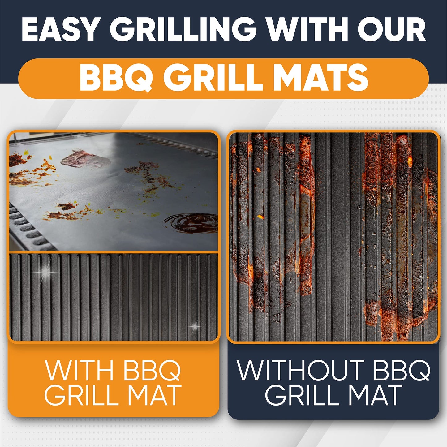 Linda's Essentials Extra Large Grill Mats for Outdoor Grill Mat (3 Pack) - Reusable Heat-Resistant Grilling Mats for Outdoor Grill, Non Stick Grill Matt, Easy Clean BBQ Mats for Outdoor Grills