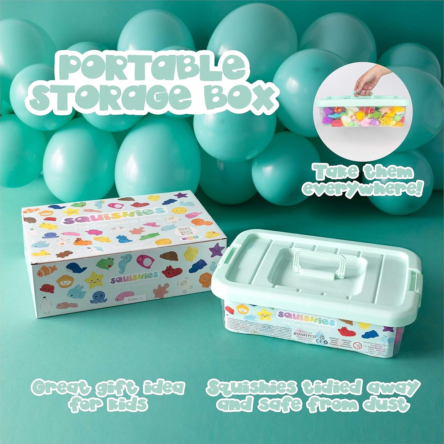 Bonnyco Mochi Squishy Toys - Bulk Pack of 80 for Kids' Party Favors | Ideal Goodie Bag Stuffers