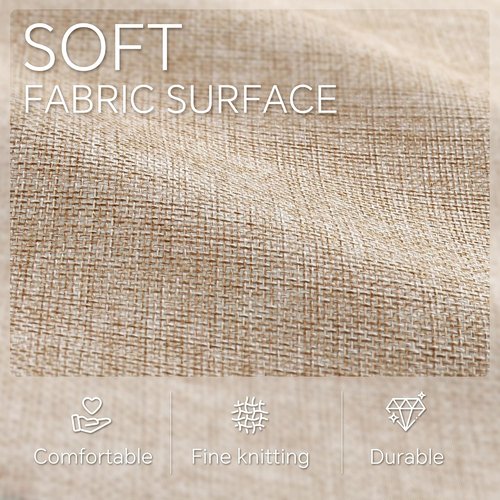 FinishingBo Fabric Storage Cubes - 6 Pack 11x11 Inch Bins with Handles for Home & Office | White/Khaki