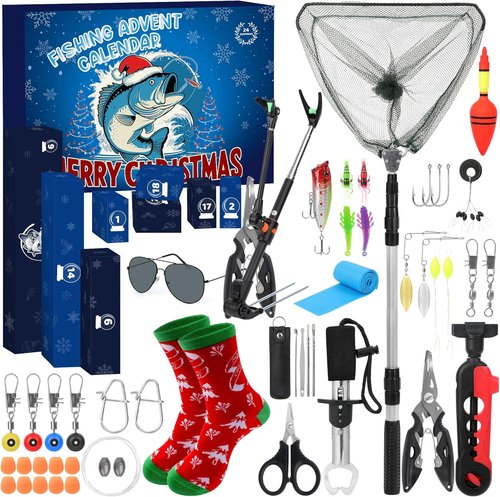 Fishing Advent Calendar 2025 - 24 Days of Surprise Gifts for Men & Boys | Tools, Lures & Accessories