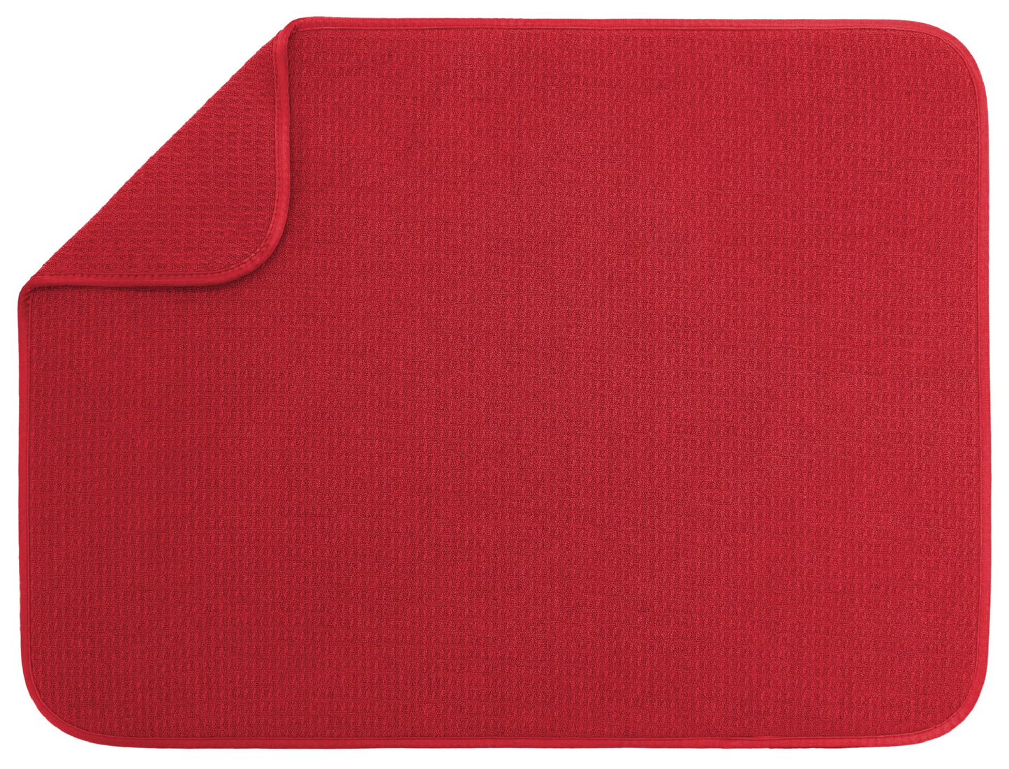 S&T INC. Dish Drying Mat XL, 18” x 24”, Absorbent Microfiber Kitchen Counter Mat, Dish Drying Pad for Dishes, Utensils, Pots and Pans, Extra Large, Red