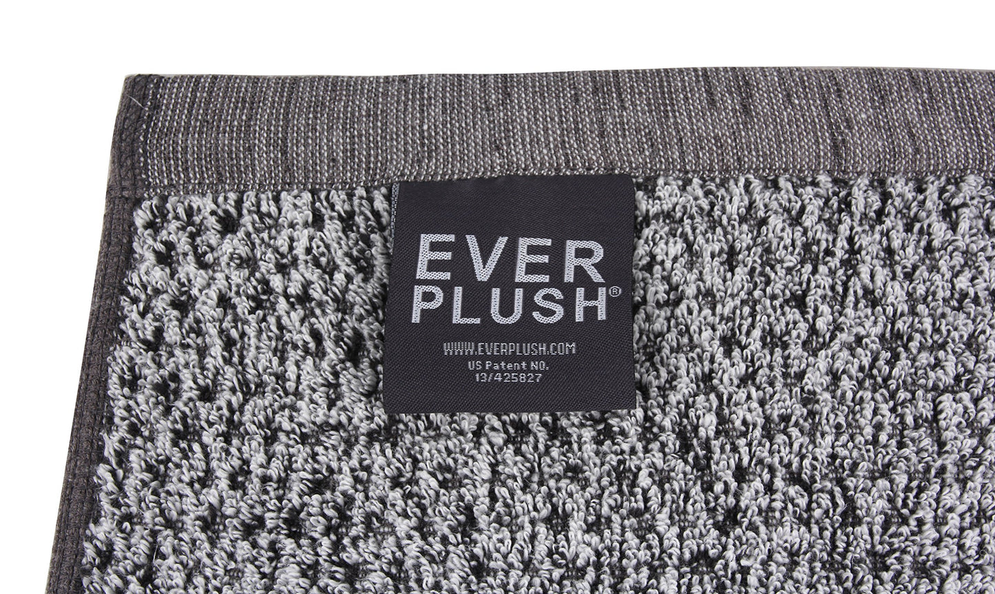 Everplush Diamond Jacquard Bath Sheet 2 Pack in Grey