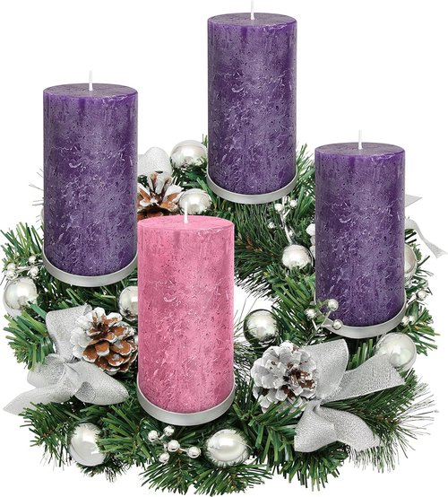 Advent Candle Set of 4 | Rustic Pillar Candles - Made in The USA for Advent Rings & Wreaths