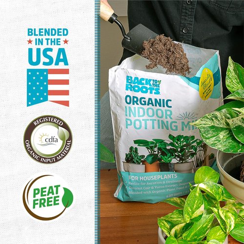 Back to the Roots 100% Organic Potting Mix - 12 Quart Value Bag | Promotes Healthy Houseplant Growth