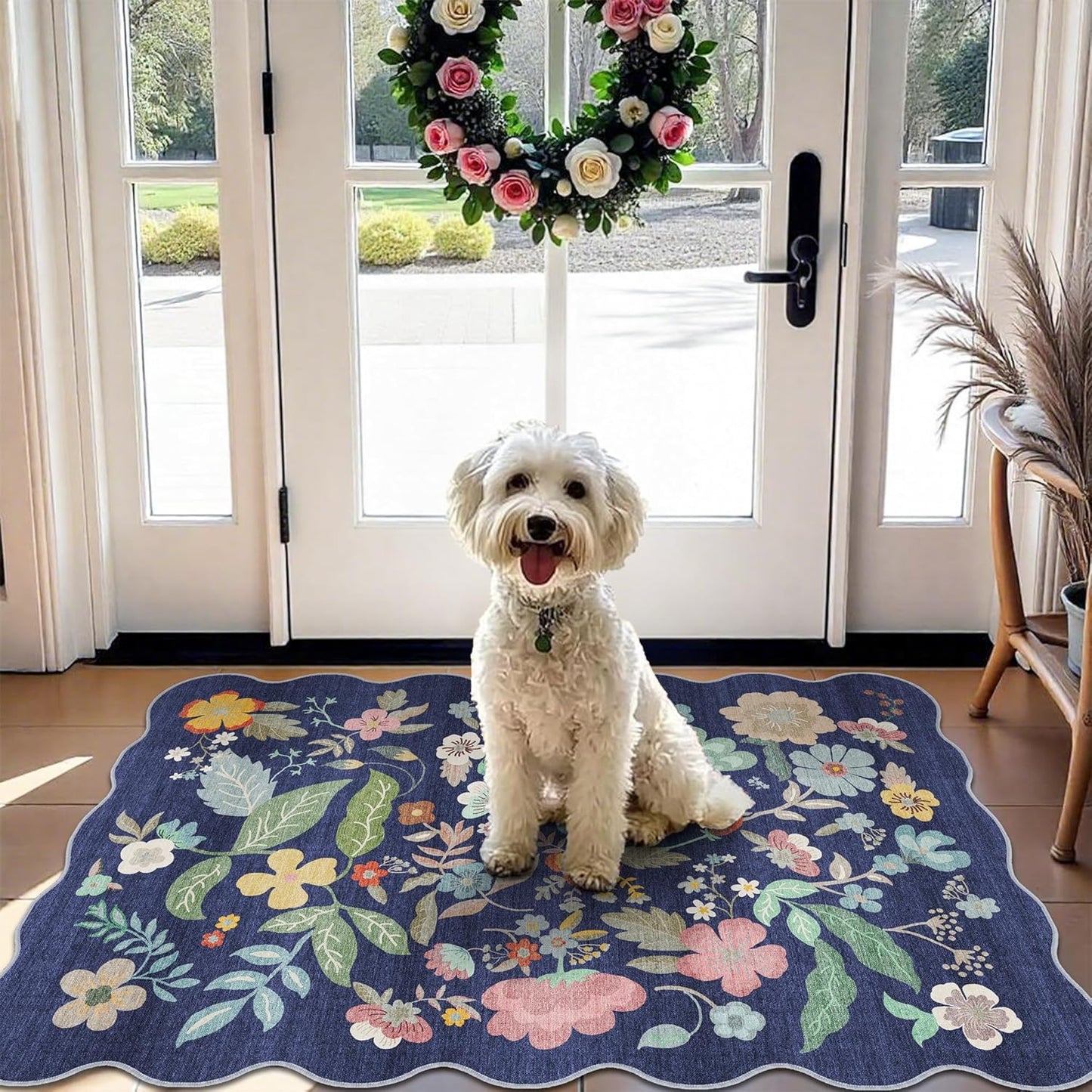 Washable Area Rug by [Brand Name] - Easy-Clean Non-Slip Carpet for Entryway | Stain-Resistant Low Pile Mat (2x3, Purple)