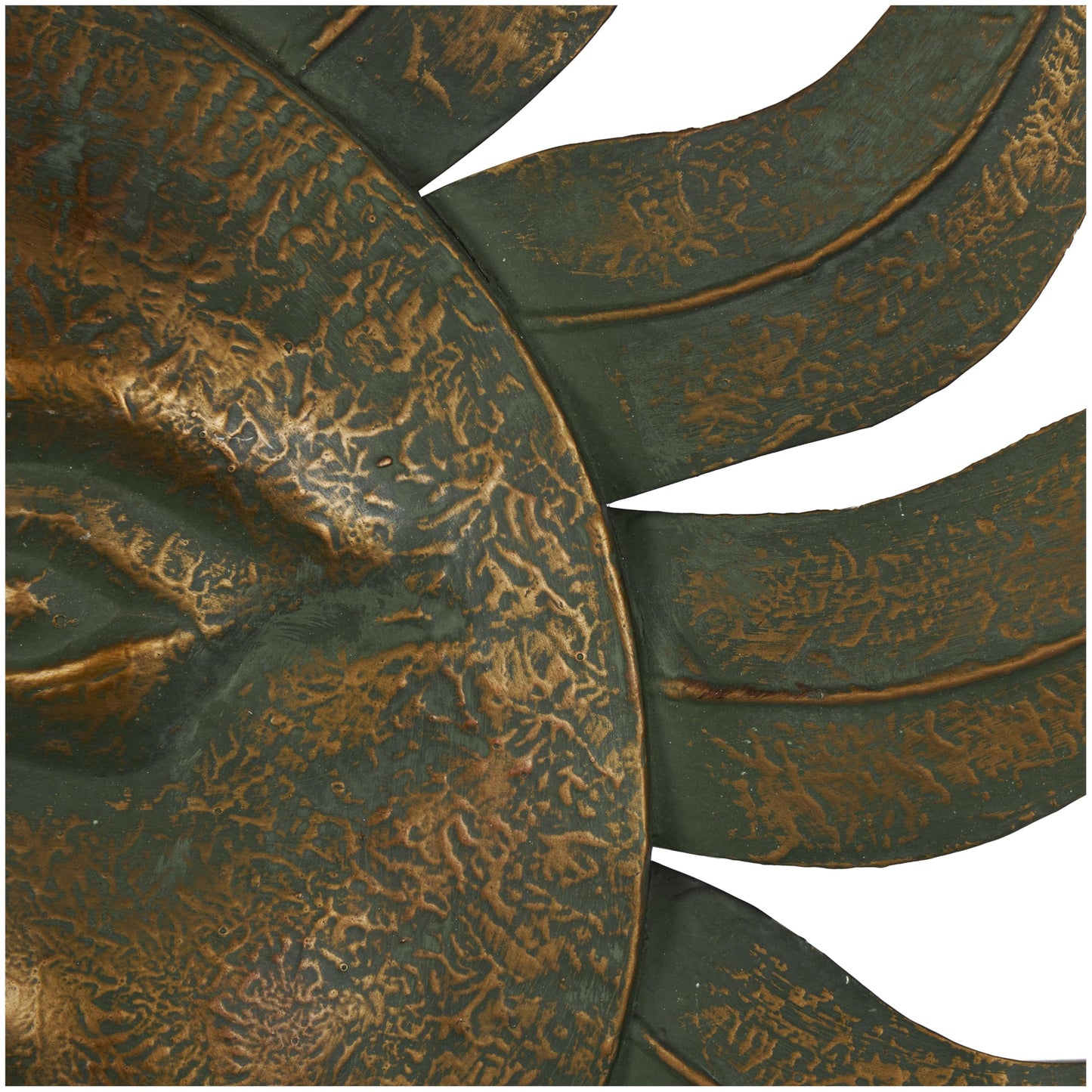 Deco 79 Metal Sun Home Wall Decor Wall Sculpture with Smiling Face and Curved Rays, Wall Art 33" x 1" x 33", Copper