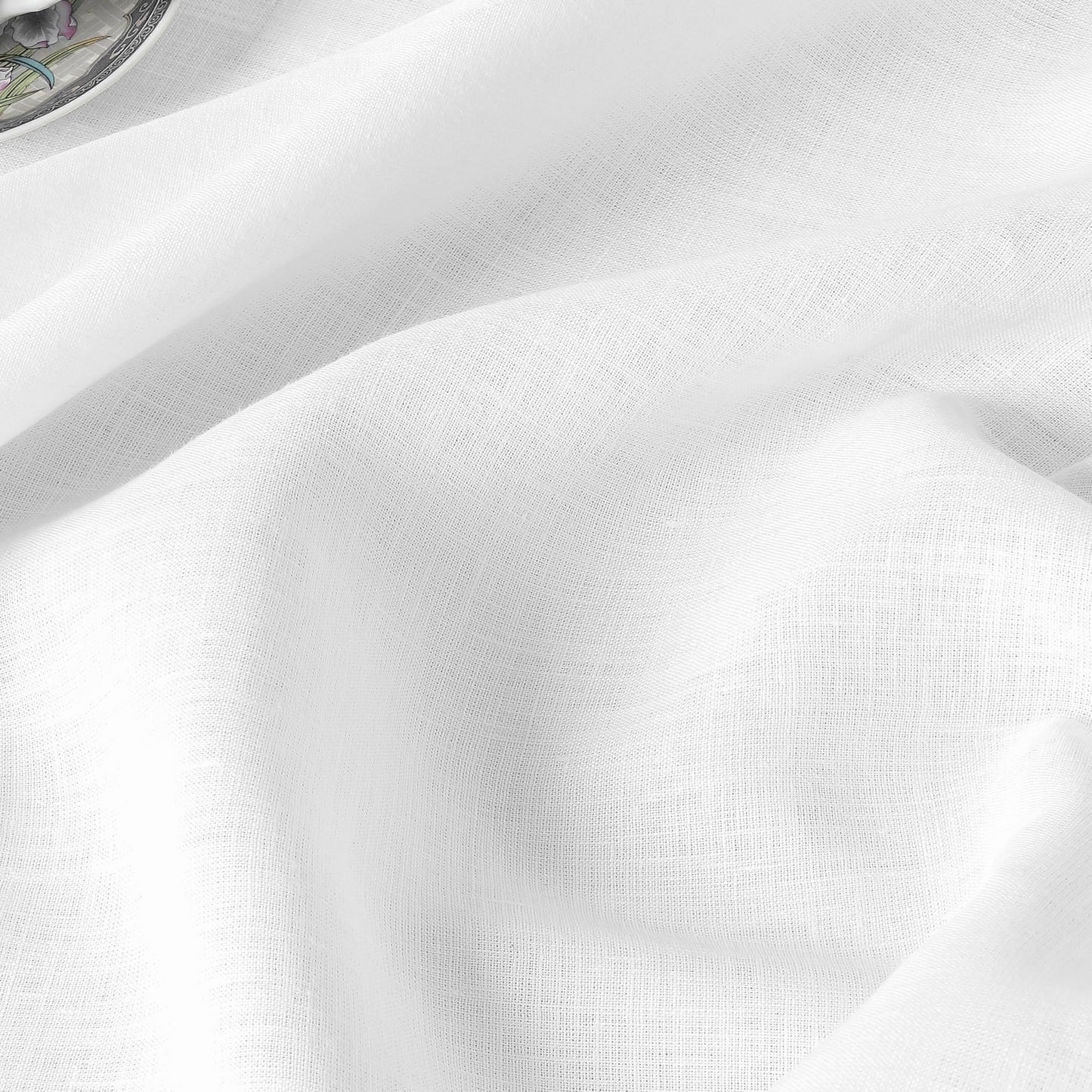 D'Moksha Homes White Linen Tablecloth 60 x 156 Inch - 100% Pure Linen Tablecloth for Rectangle Tables - Machine Washable Table Cloth for Mothers Day, Spring