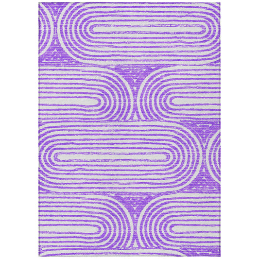 Addison Rugs Chantille ACN140 Purple 2'6" x 3'10 Indoor Outdoor Area Rug, Stain Resistant, Machine Washable, Non Shedding, Bedroom, Living Room, Dining Room, Kitchen Rug