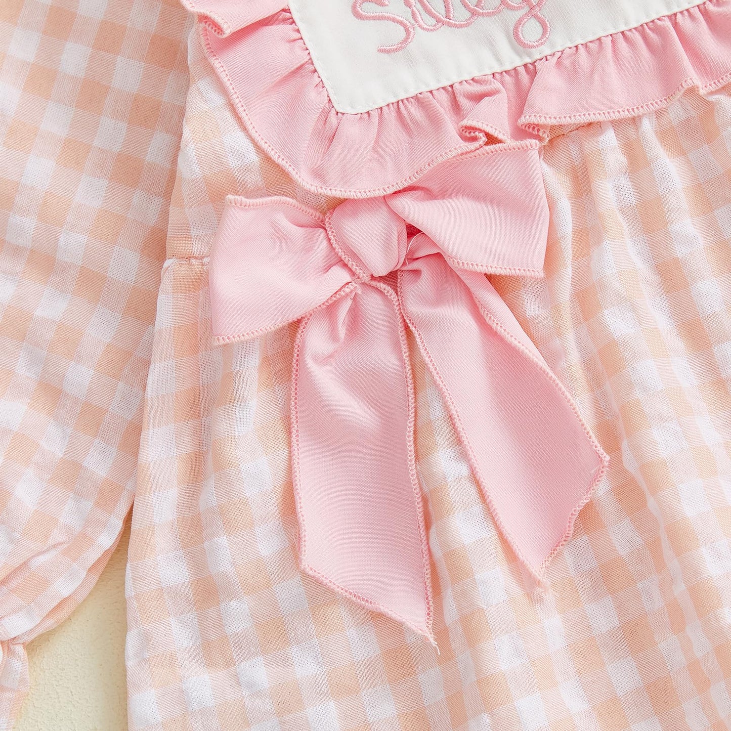 Toddler Baby Girl Fall Outfits Silly Goose Smocked Dress Long Sleeve Birthday Girl Dress Cute Smash Cake Clothes (Goose Letter Embroidery Pink, 12-18 Months)