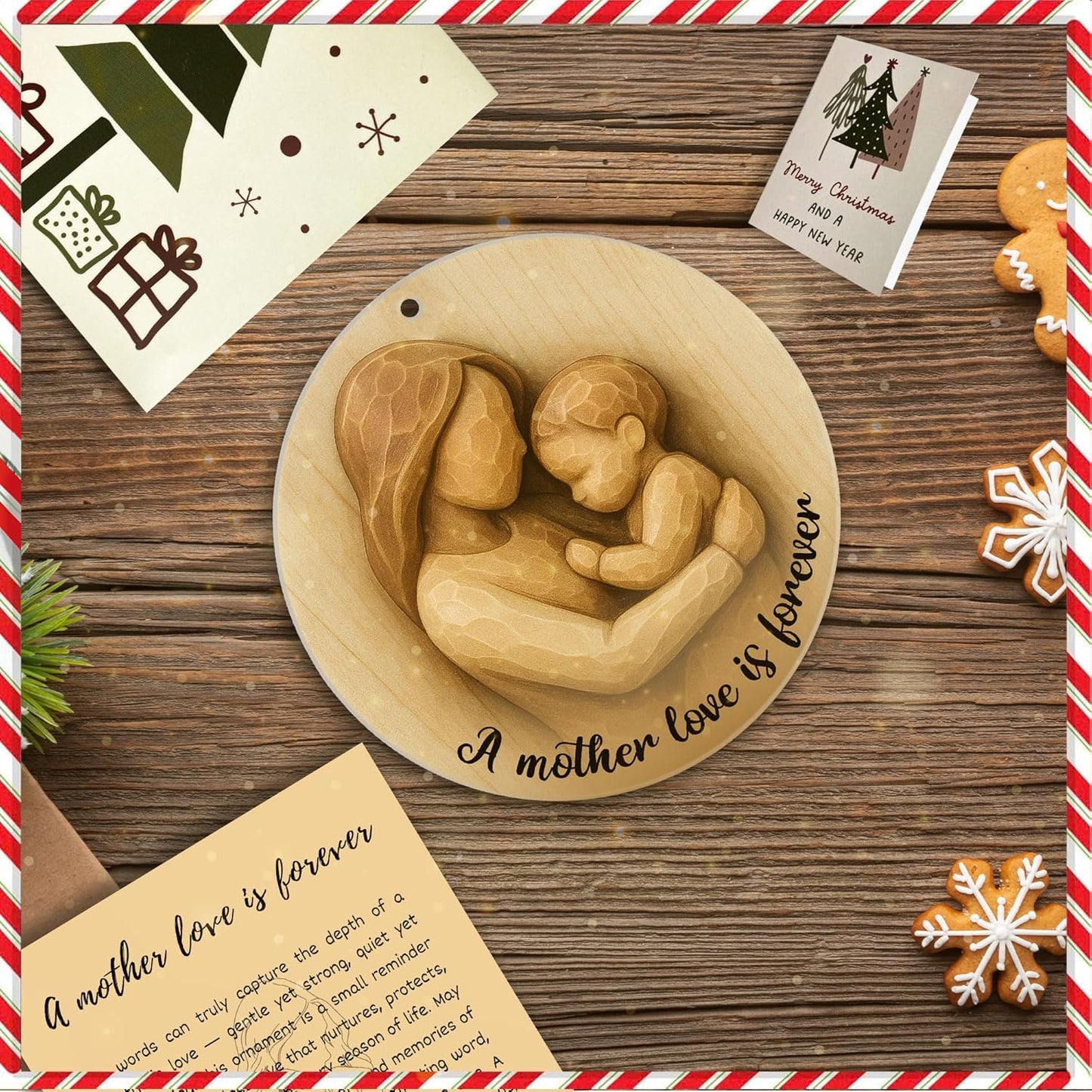 Regine Switzerland Mother and Child Ornament - 2D Flat Acrylic Design | Perfect Christmas Gift for Moms