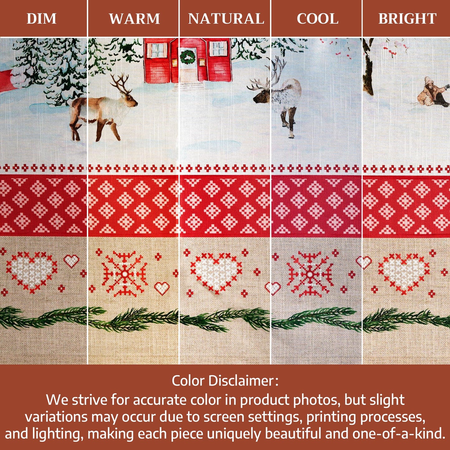 Maison d' Hermine Table Cloth Rectangle Table 100% Cotton 70 x 120 Inches Fall Tablecloth Reusable Everyday Use for Thanksgiving Christmas Decorations Dining Farmhouse Party (Rural Christmas)