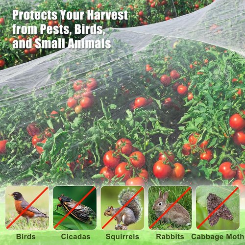 Feed Garden Garden Netting - 8x10FT Ultra-Fine Mesh PE Cover for Vegetables & Fruits Protection