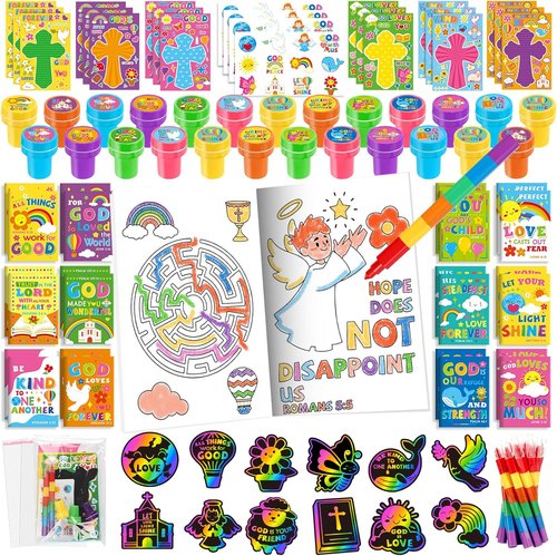 BenLouis Bible Coloring Set - Christian Inspirational Verses for Kids | 12-Pack Party Favors