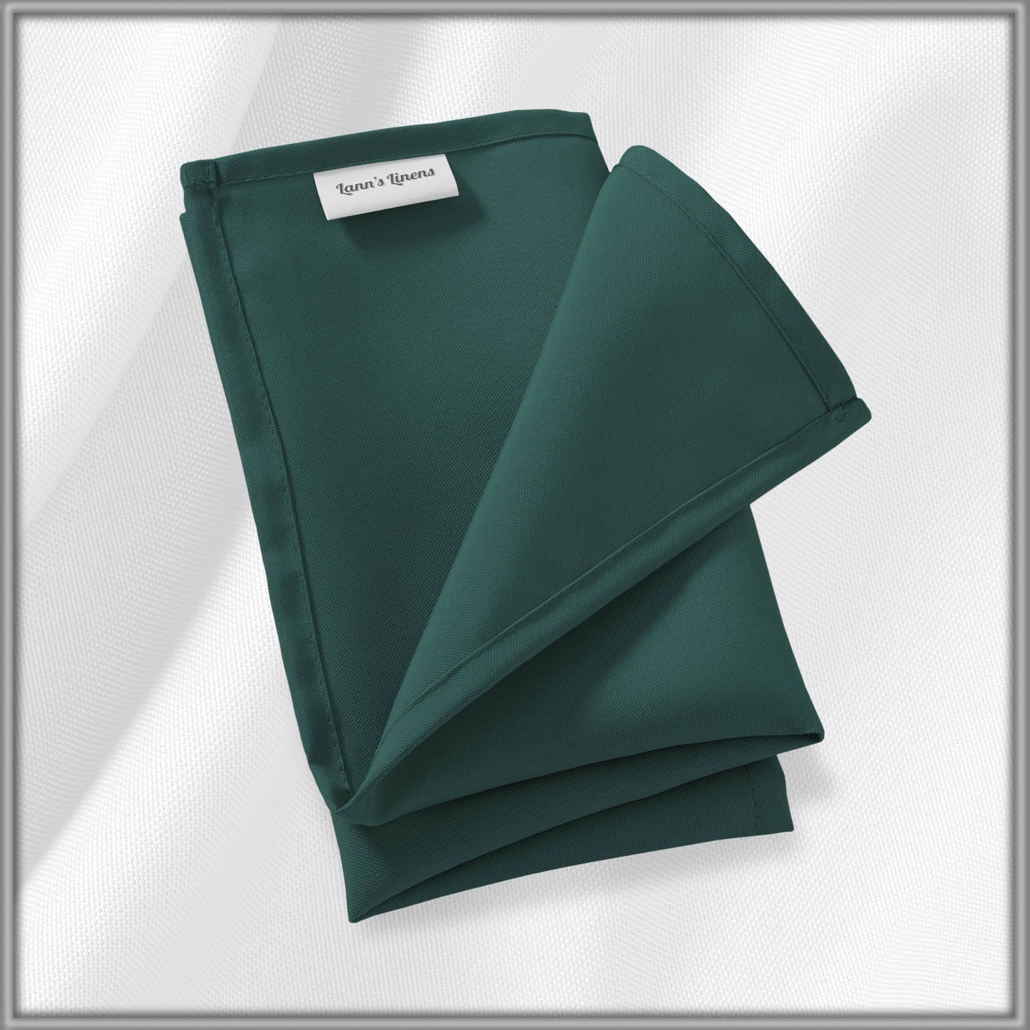 Lann's Linens Set of 12 Cloth Dinner Napkins, 20-inch Polyester Napkins, Washable and Reusable Fabric for Wedding, Hotel, Restaurant - Hunter Green
