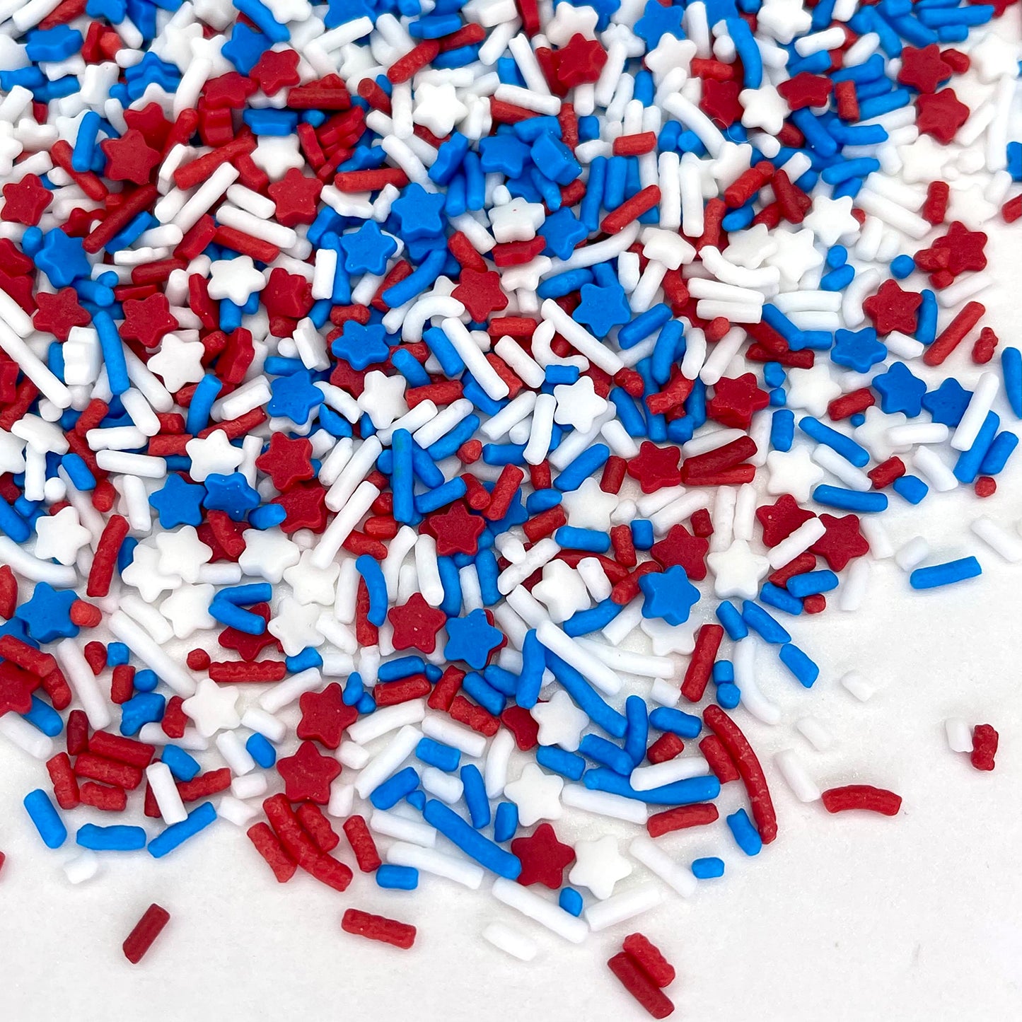 Sprinkles | Patriotic sprinkles | Red white and blue sprinkles | American sprinkles | Cookie sprinkles | July 4th sprinkles | Manvscakes | Chocolate,Potato | Non Toxic