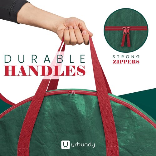 Heavy Duty Wreath Storage Bag - 30 Inch Waterproof Christmas Wreath Container | Green Design