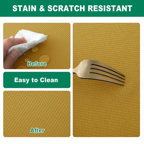 Biscaynebay Textured Fabric Christmas Rectangle Table Cloth 52x70 Inches, Gold Water Resistant Tablecloths for Dining, Kitchen, Wedding, Parties etc. Machine Washable