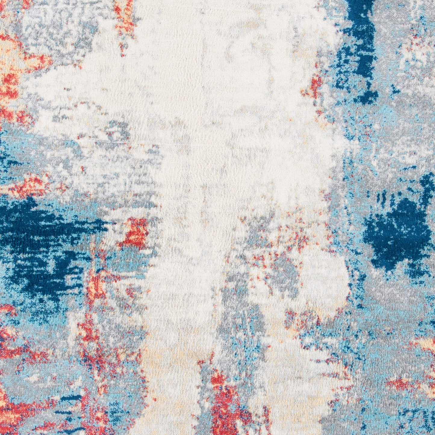 SAFAVIEH Jasper Collection 5' Round Grey / Red JSP101C Modern Abstract Non-Shedding Dining Room Entryway Foyer Living Room Bedroom Area Rug