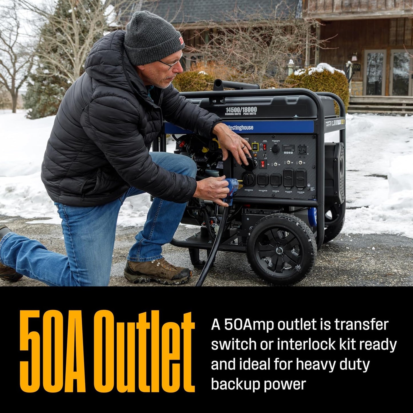 Westinghouse 18000 Peak Watt Portable Generator - Remote Start, Transfer Switch Ready, Gas Powered