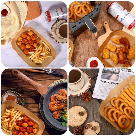 (125PCS) Air Fryer Liners, Disposable for Ninja Dual Air Fryer accessories, Parchment Paper liners rectangle 8.6''*5.5''