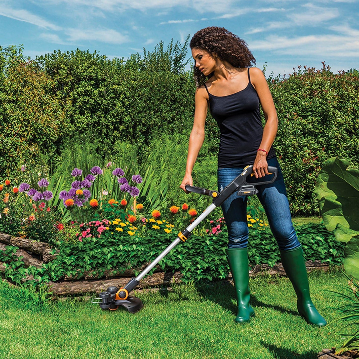 WORX 12'' Cordless String Trimmer & Lawn Edger - Lightweight 20V Weed Wacker with 90° Pivoting Head & 2 Batteries