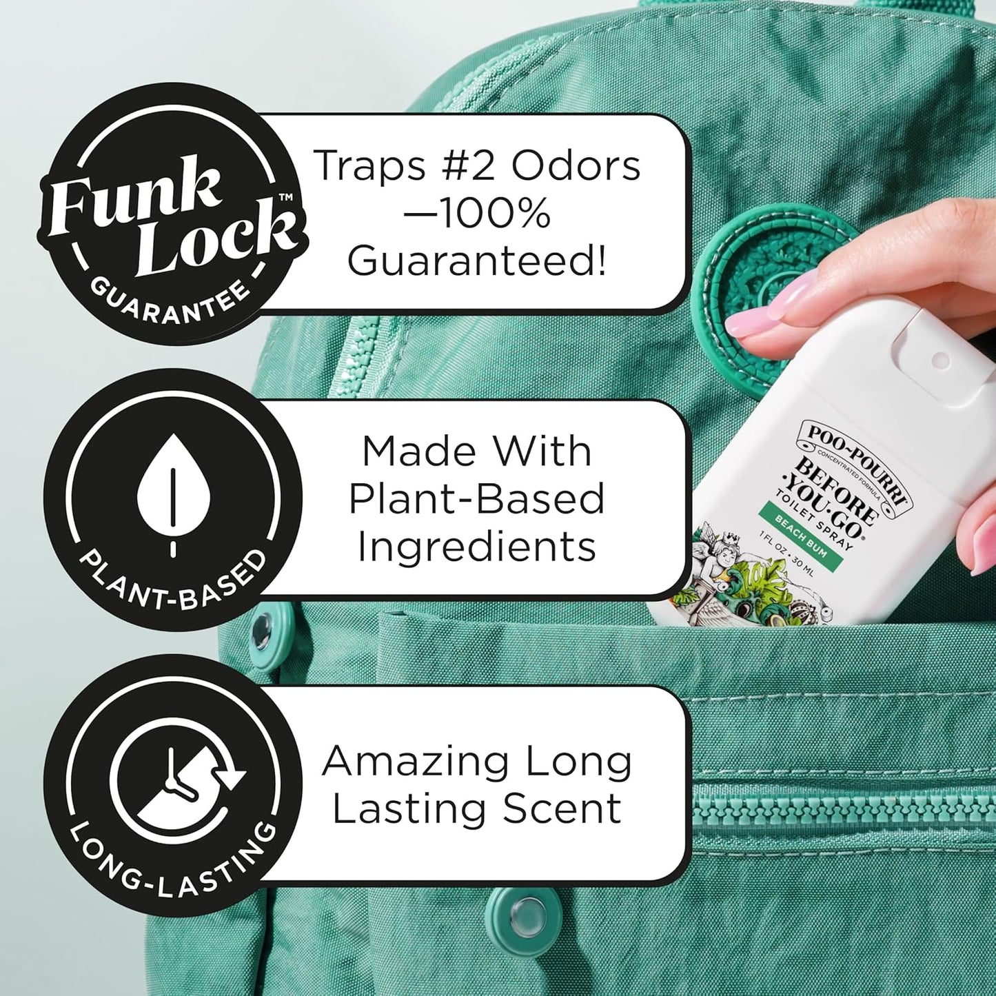 Poo-Pourri Before-You-Go Pocket Toilet Spray - Travel Essential | Beach Bum Scent, 1 Fl Oz, TSA Approved