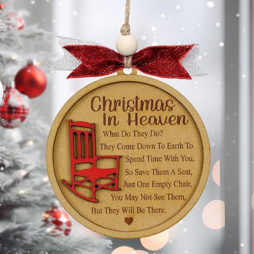 Christmas in Heaven Memorial Ornaments - Cherished Keepsake for Grandma, Grandpa, Mom, or Dad