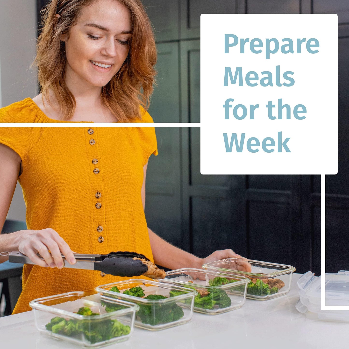 [4-Pack 28oz] Glass Food Storage Containers With Locking Lids - Meal Prep Containers - Lunch Bento Boxes - 1 Compartment - 4pk Box Set - Transparent Lids - BPA Free and Dishwasher Safe