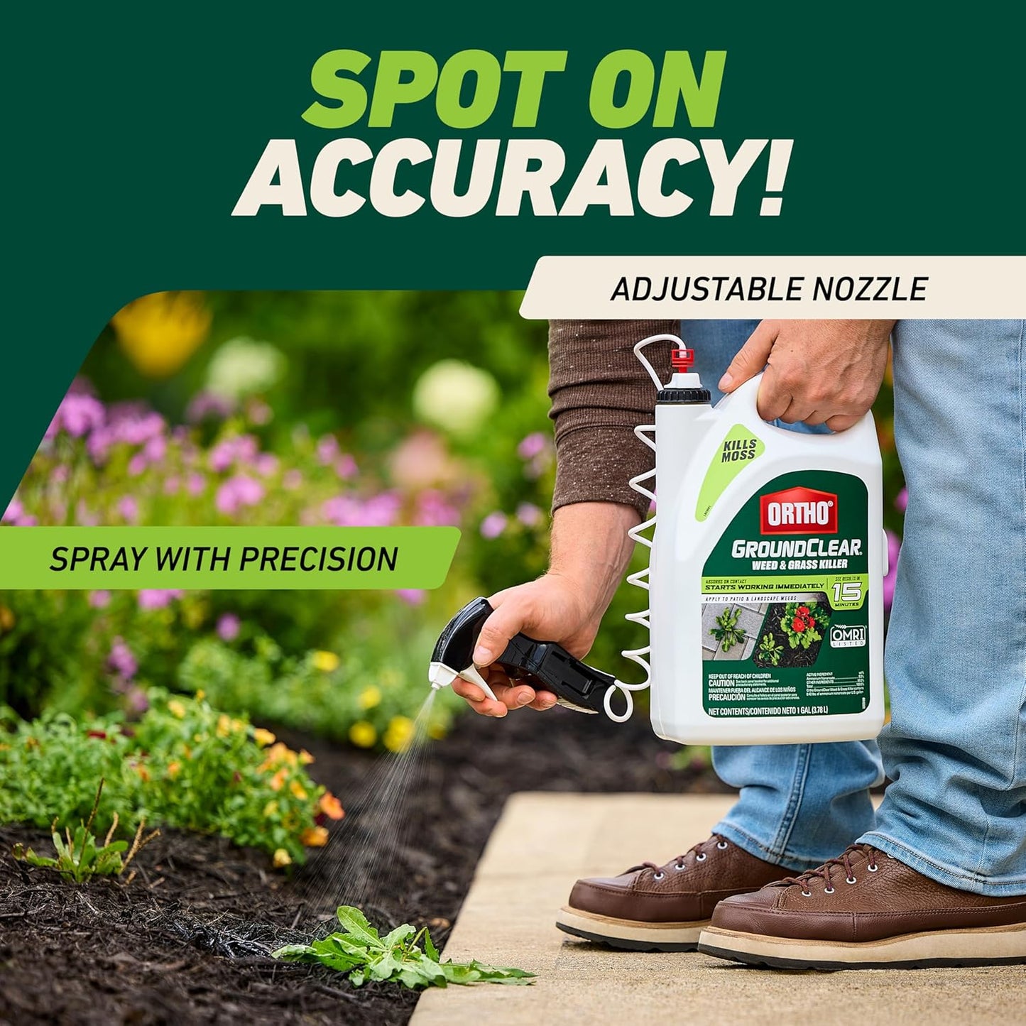 Ortho GroundClear Weed Killer - Comfort Wand for Easy Application | Kills Dandelions, Crabgrass & More - 1 Gallon
