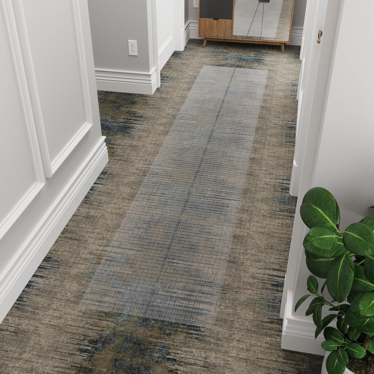 Ottomanson Aisle Runner Protector 26" x 19' – Non Slip Waterproof Clear Vinyl Stair Runner & Carpet Protector with Gripper Backing for Long Hallways, Stairs & High Traffic Areas