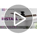 SMAVISTA 42-Inch RGBW LED Ceiling Fan Light with Remote - Black + Walnut, Flush Mount, Dimmable & WiFi Compatible