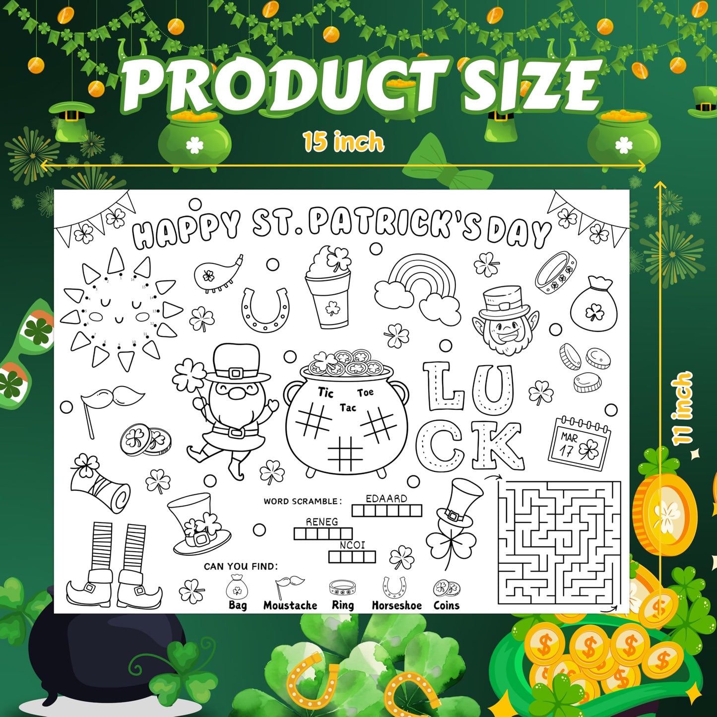 45pcs Fall Disposable Coloring Placemats Fall Crafts for Kids Coloring Poster Autumn Party Supplies Favors School Classroom Activities Paper Table Mats