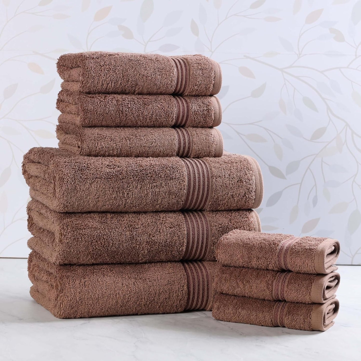 Superior Egyptian Cotton 6-Piece Towel Set, Bathroom Essentials, Towels For Bathroom, Apartment, Airbnb, Guest Bath, Face, Hand, Bath Towels, Washcloths, Absorbent, Fast Drying, Royal Purple