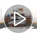 Rustic Brown 3-Drawer LED Nightstand with USB Charging Station & RGB Light