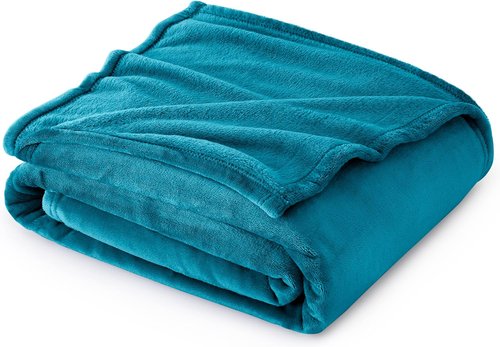 Bedsure GentleSoft Fleece Blanket - Lightweight Plush Cozy Twin Size Teal Blanket for Bed & Travel, 60x80 Inches