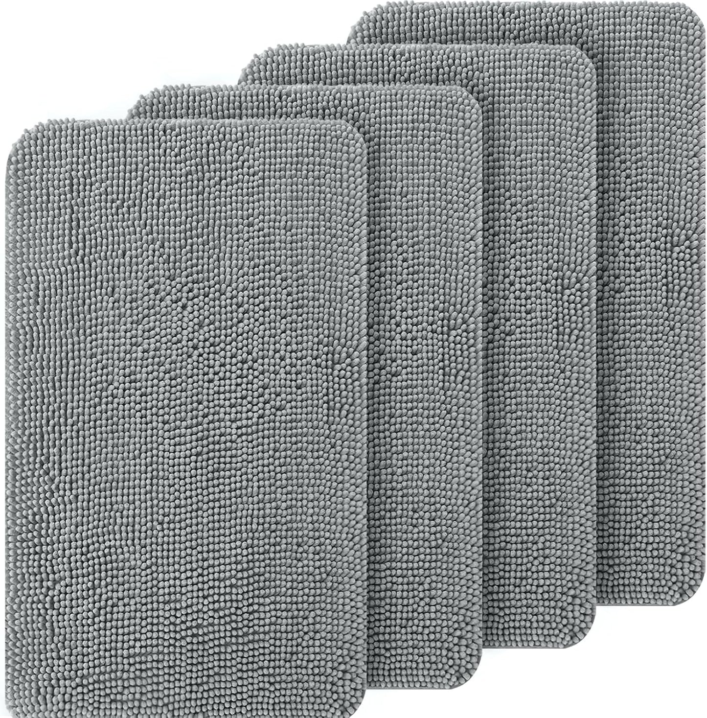 OLANLY Dog Door Mat Bundle - 5 Pieces in Grey | 4 Doormats (30x20) + 1 Extra Mat (30x20)
