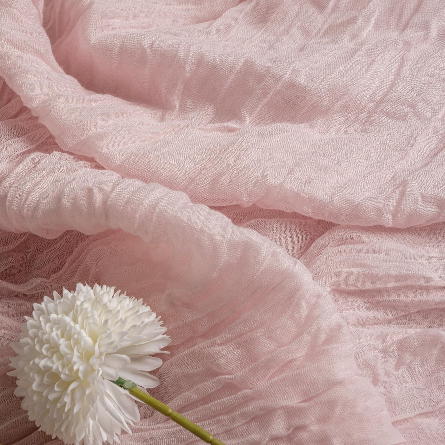 Leetaltree Cheesecloth Table Runner with Wrinkle Texture - 35x120 Inch 10 FT Crinkled Gauze Table Runner for Wedding, Party & Home Decor - Elegant Scarf Table Runner (Pink, 3 Pack)