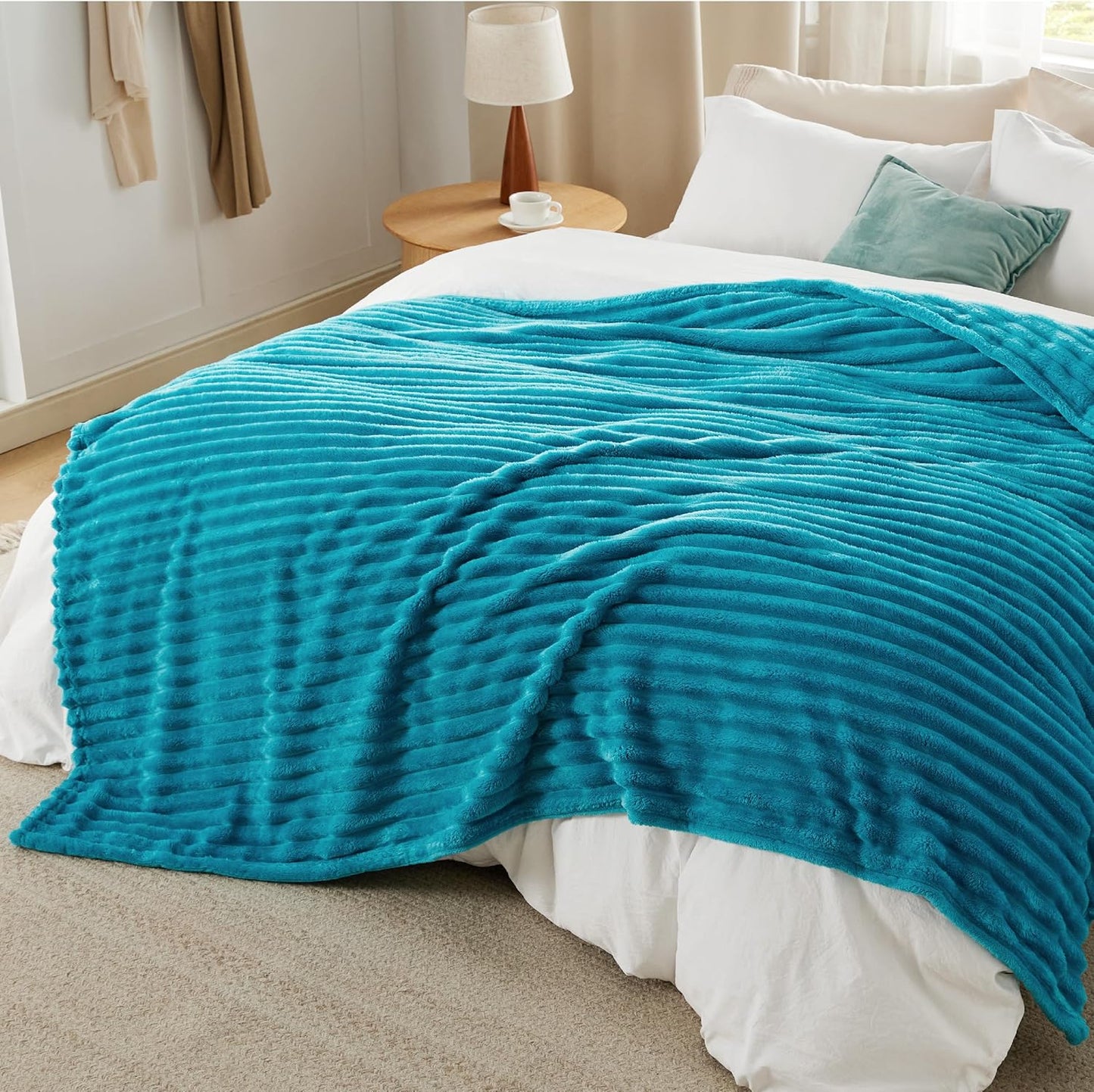 Bedsure GentleSoft Fleece Blanket - Cozy Teal Throw for Couch, Perfect for Women & Girls, 108x90 Inches