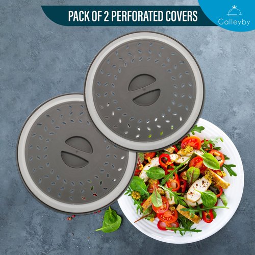 Galleyby Silicone Microwave Splatter Cover Dishwasher Safe - Pack of 2 Microwave Cover for food- Space Sving design 10.5 Inch BPA Free